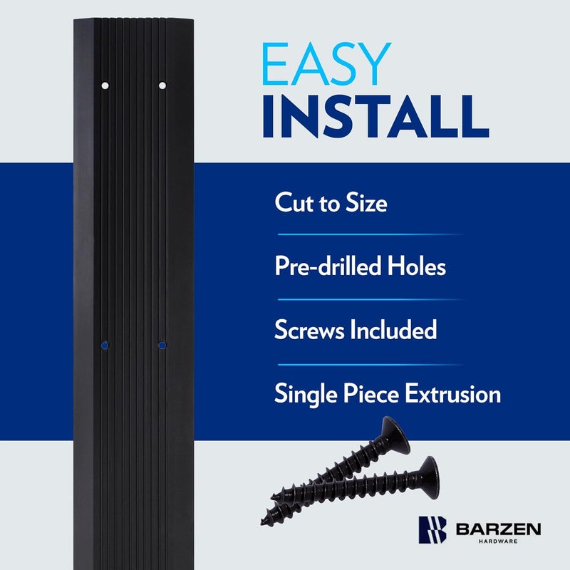 Barzen Aluminum Door Threshold Strip - Exterior Door Threshold for Doorways & Commercial Door Sill - ADA Wheelchair Compliance - Black Anodize - 5" Wide x 72" Long - Image 5